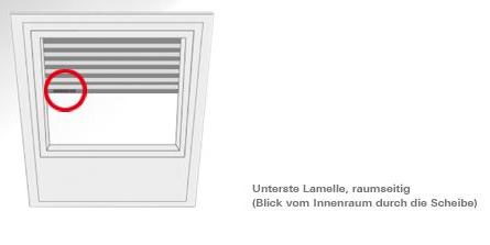 Graphic to find the type plate on the external roller blind